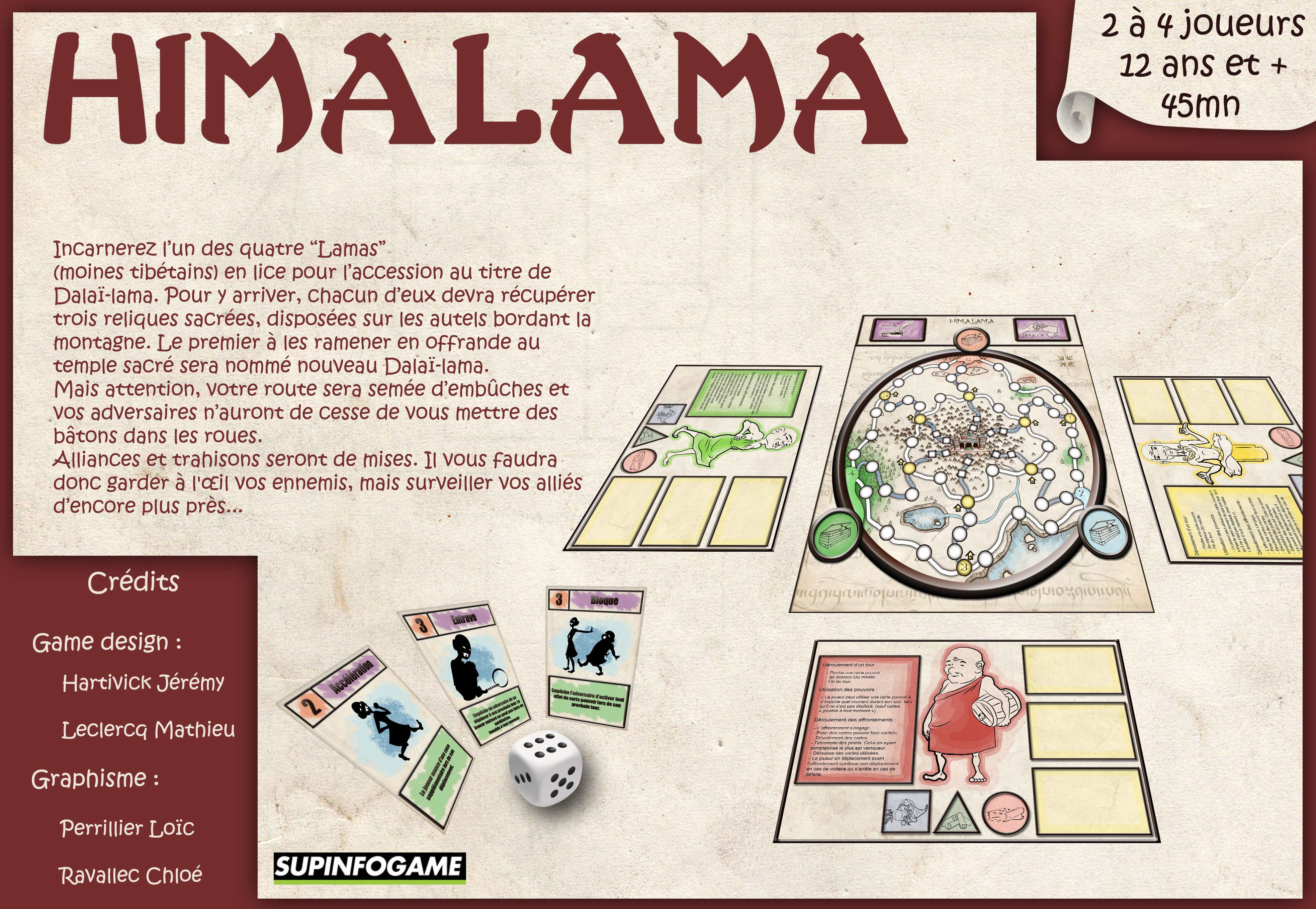 This is the back cover of my first boardgame: Himalama.